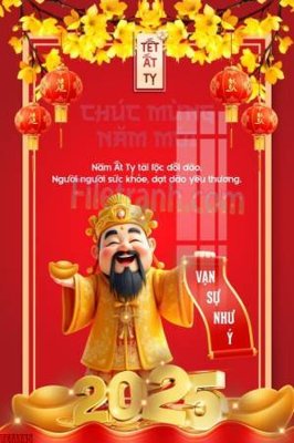 Hình ảnh file gốc file in banner tết 2025 phông tết tất niên khai xuân chúc mừng năm mới 2025 TET1145 cho in UV
