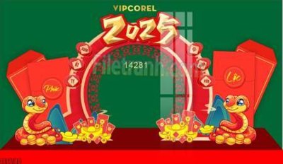 File tranh PSD file in banner tết 2025 phông tết tất niên khai xuân chúc mừng năm mới 2025 TET1180 chất lượng cao