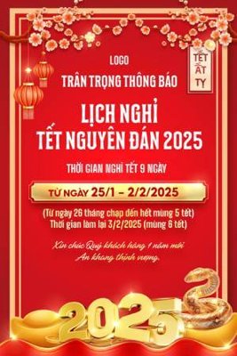 File gốc File in thông báo nghỉ tết 2025TET1206 (in lụa) chi tiết cao