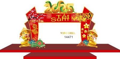 File gốc File check in decor backop trang trí cổng tết năm mới 2025 TET1439 (in ấn) màu sắc trung thực
