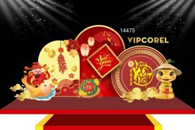 File gốc File check in decor backop trang trí cổng tết năm mới 2025 TET1442 (phiên bản chuẩn) để in ấn