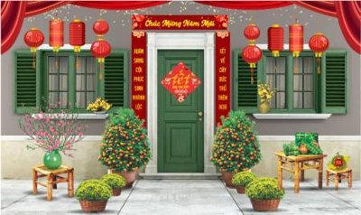 Tải file File tiểu cảnh tết check in phông tết 2025 TET1453 (PSD) cho in tranh 3D