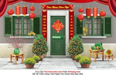 File gốc in ấn File tiểu cảnh tết check in phông tết 2025 TET1454 chuẩn màu CMYK