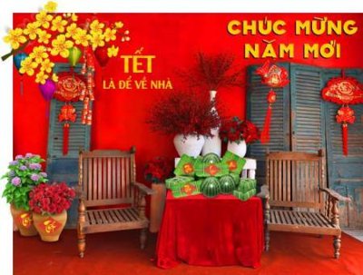 Chi tiết file ảnh File tiểu cảnh tết check in phông tết 2025 TET1462 sắc nét