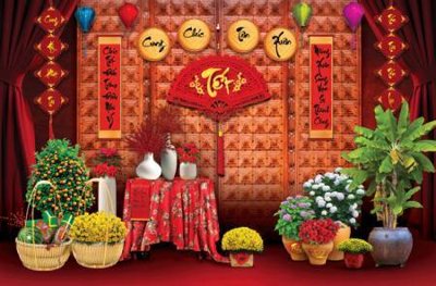 File in trần File tiểu cảnh tết check in phông tết 2025 TET1465 (bản gốc 3D) sống động