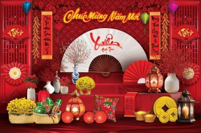 File in trần File tiểu cảnh tết check in phông tết 2025 TET1466 (bản gốc) mây trời