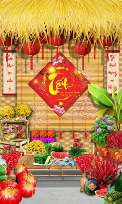 File tranh File tiểu cảnh tết check in phông tết 2025 TET1483 (gốc) chủ đề con người