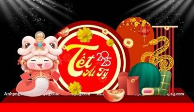 Ảnh gốc File backdrop decor check in xuân ất tỵ 2025 TET1724 (siêu chi tiết) để in ấn