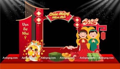 File ảnh File backdrop decor check in xuân ất tỵ 2025 TET1730 (gốc) in quảng cáo ngoài trời