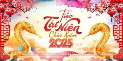 Cung cấp file tranh gốc File phông nền tiệc tất niên tết 2025 Background backdrop chào xuân ất tỵ TET1790 độc quyền