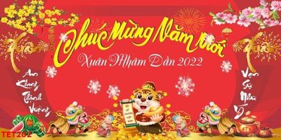 File in trần file in baner tết 2023 phông tết tất niên khai xuân TET202 (bản gốc 3D) sống động