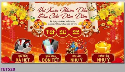 File gốc file in baner tết 2023 phông tết tất niên khai xuân TET528 (ảnh rõ nét) để in