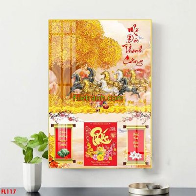 File ảnh File in tranh đốc lịch tết block lịch FL117 (gốc) in poster