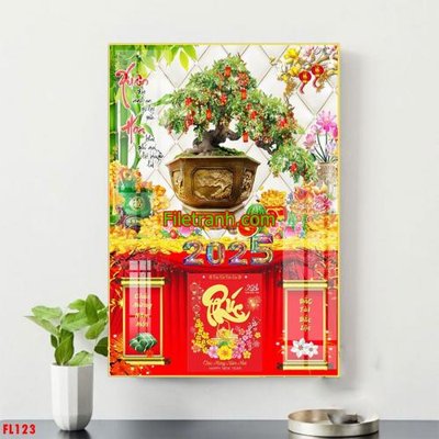 File in trần File in tranh đốc lịch tết block lịch FL123 (file gốc) xuyên sáng
