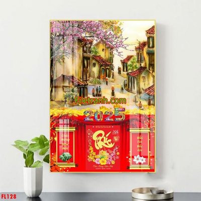 Tải file File in tranh đốc lịch tết block lịch FL128 (PSD) cho in tranh kính