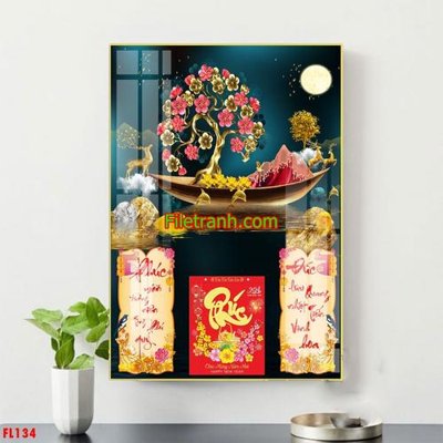 Chi tiết file tranh tráng gương File in tranh đốc lịch tết block lịch FL134 (ảnh gốc)