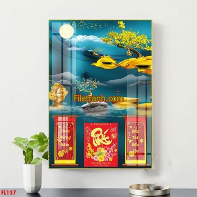 File gốc File in tranh đốc lịch tết block lịch FL137 (phiên bản chuẩn) để in ấn