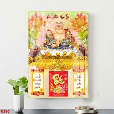 Tải file PSD File in tranh đốc lịch tết block lịch FL180 (nguyên layer) để in