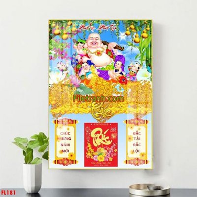 Tải file File in tranh đốc lịch tết block lịch FL181 (PSD) cho in tranh 3D