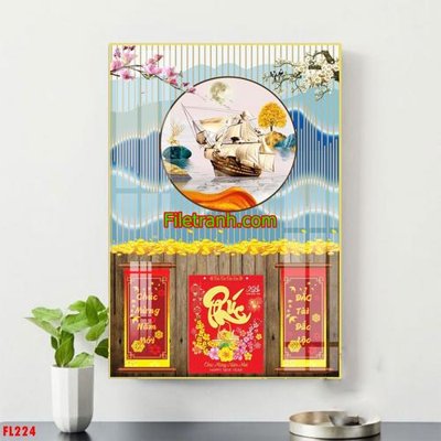 File PSD File in tranh đốc lịch tết block lịch FL224 (bản gốc) đã tách nền
