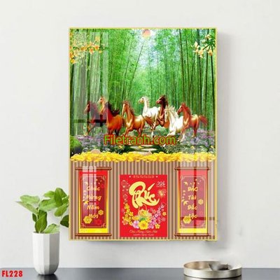 File in ấn cao cấp File in tranh đốc lịch tết block lịch FL228 (file gốc)