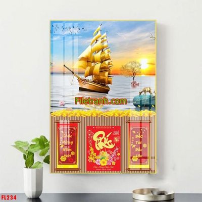Tải file File in tranh đốc lịch tết block lịch FL234 (ảnh gốc) in gạch 3D