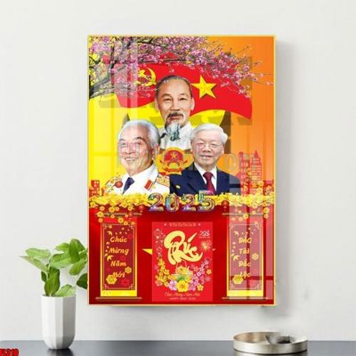 Download file gốc File in tranh đốc lịch tết 2025 block lịch bác hồ bác giáp bác trọng FL310 (in lụa) cao cấp