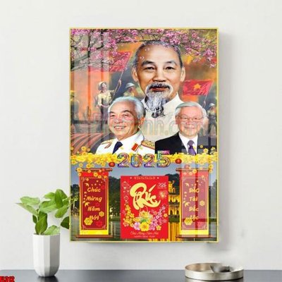 File PSD File in tranh đốc lịch tết 2025 block lịch bác hồ bác giáp bác trọng FL312 (bản gốc) độ phân giải cao