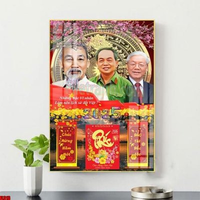 Tải file gốc File in tranh đốc lịch tết 2025 block lịch bác hồ bác giáp bác trọng FL313 (in bạt) quảng cáo