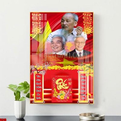 File gốc File in tranh đốc lịch tết 2025 block lịch bác hồ bác giáp bác trọng FL318 (in lụa) trang trí tường