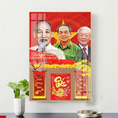 File in trần File in tranh đốc lịch tết 2025 block lịch bác hồ bác giáp bác trọng FL321 (bản gốc) 5D