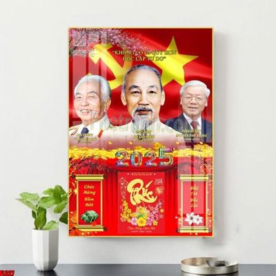 File in trần File in tranh đốc lịch tết 2025 block lịch bác hồ bác giáp bác trọng FL327 (file gốc) phong thủy