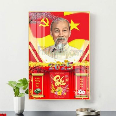 File gốc File in tranh đốc lịch tết 2025 block lịch bác hồ bác giáp bác trọng FL328 (PSD/TIFF) độ phân giải cao