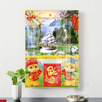 Tải file File in tranh đốc lịch tết block lịch ất tỵ con rắn FL405 (ảnh gốc) file TIFF