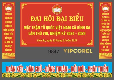 Tải file Đại Hội Mặt Trận Tổ Quốc Việt Nam file corel (gốc) làm tranh treo tường