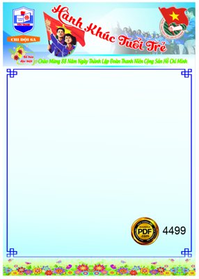 File gốc Báo tường Hành khúc tuổi trẻ 26-3 CorelDRAW (in 3D) cho trang trí