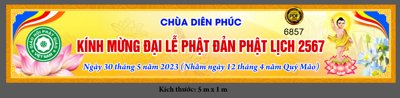 File tranh quảng cáo Băng rôn Chùa Diên Phúc kính mừng đại lễ Phật Đản (download file gốc)