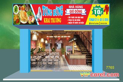 Tải file Băng rôn Nhà hàng Gió Đông tưng bừng khai trương (gốc) làm tranh trang trí