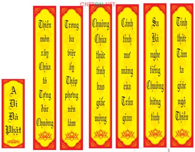 Cung cấp file tranh gốc Băng rôn, phông nền về nhà Chùa file Corel độc quyền
