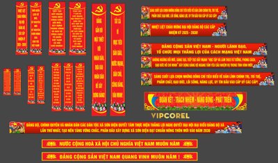 Tải file Băng rôn và phướn dọc Đại hội Đảng Bộ xã 2025 (gốc) in tranh tráng gương