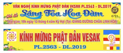 Chi tiết file gốc Băng rôn văn nghệ kính mừng phật đản - sáng tỏa hoa đàm (cho in tráng gương)