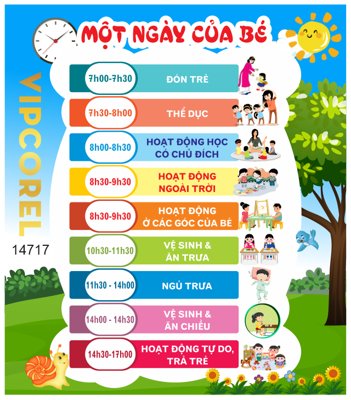 File in ấn cao cấp Bảng một ngày của bé vector file corel x7 (file gốc)