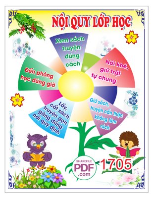 File tranh gốc Bảng nội quy lớp học file PDF & CDR (bản quyền) độc đáo