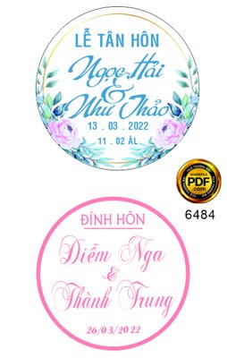 Download file gốc Bảng tên đám cưới hình tròn 2023 #7 file corel x7 (in mica) 3D