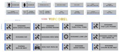 File gốc Bảng tên biển tên các phòng ban cho xưởng sửa chữa (in lụa) cao cấp