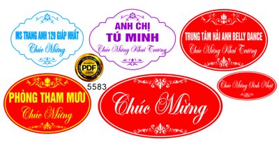 File gốc Bảng tên chúc mừng cắm lẵng hoa file corel (in lụa) tranh phong thủy