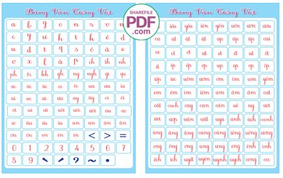 File gốc Bảng vần tiếng Việt file PDF & CDR cho in ấn và thiết kế