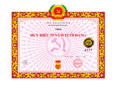 File gốc Bằng khen Huy hiệu 75 năm tuổi đảng file Corel (PNG) chất lượng cao