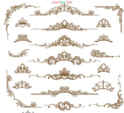 File ảnh Bộ hoa văn trang trí kiểu Vintage phần 2 Corel (gốc) dùng in Pano