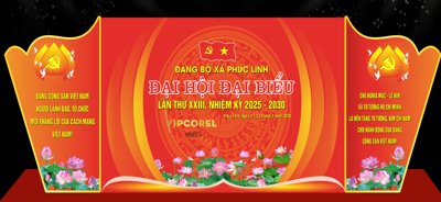 Tải file gốc Backdrop Đại hội Đảng bộ xã Phục Linh #2 file corel (in khổ lớn) không vỡ